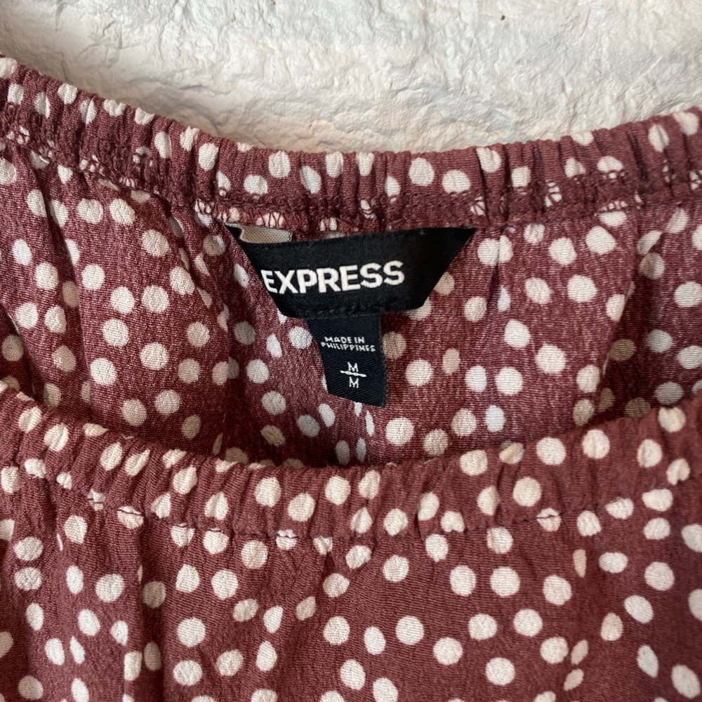 Express Polka Dot Open Back Romper Size Medium - image 2